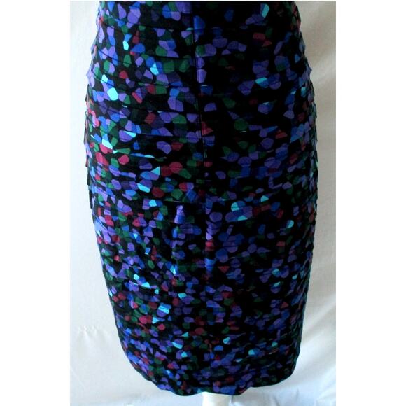 London Times Women's Multi Color Sleeveless Lined Stretch Zip Back Dress Size 8 - Picture 7 of 9